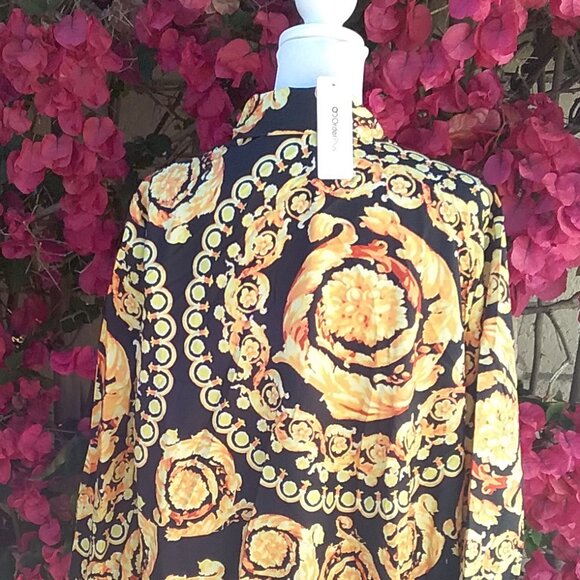OC Order Plus Blouse Black Orange and Yellow Long Sleeve XXL NEW - Picture 4 of 5